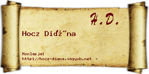 Hocz Diána névjegykártya